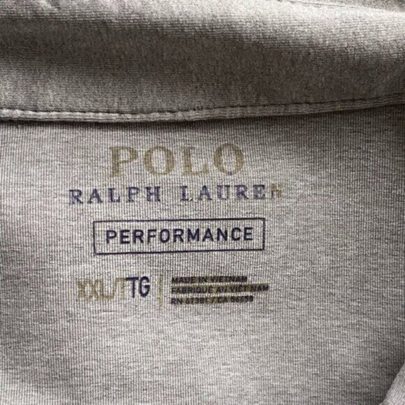 Ralph Lauren Performance Polo Shirt 2XL XXL Gray Pony Performance Outdoors Golf - Picture 9 of 14